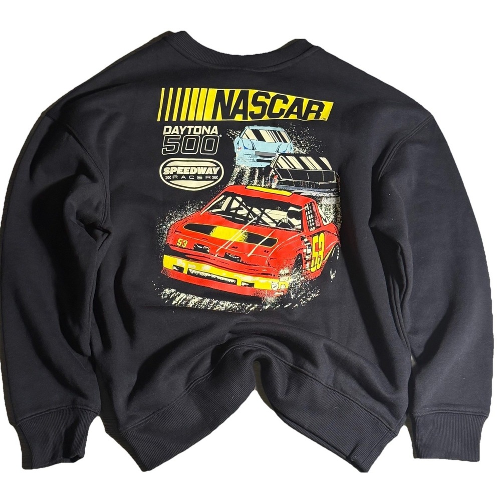 NASCAR Daytona 500 Sweatshirt XL Black Racing Graphic Crewneck Speedway Racer